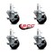 Service Caster 3'' Soft Rubber Wheel Swivel 7/16'' Grip Ring Stem Caster Set with Brake, 4PK SCC-GR20S314-SRS-TLB-716138-4 - alternate 3
